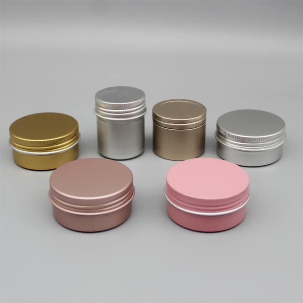 Othmro 12pcs 1oz Metal Round Tins Aluminum Containers with Screw Lid, 50 * 20mm(DxH) Red for Salve, Spices, Lip Balm,