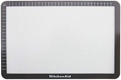 KitchenAid Silicone Baking Mat - Medium 9x14-Inch, Non-Stick Gray Surface for Easy Baking