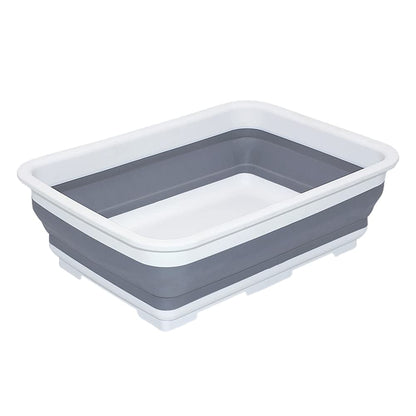 Goderewild Collapsible Dish Pans – 10L (2.6 Gal) Foldable Sink Tub, 14.5'' x 10.5'' x 5", Compact and Space-Saving Multiuse Foldable Basin for Dish Washing, Camping, RV and Vegetable Cleaning