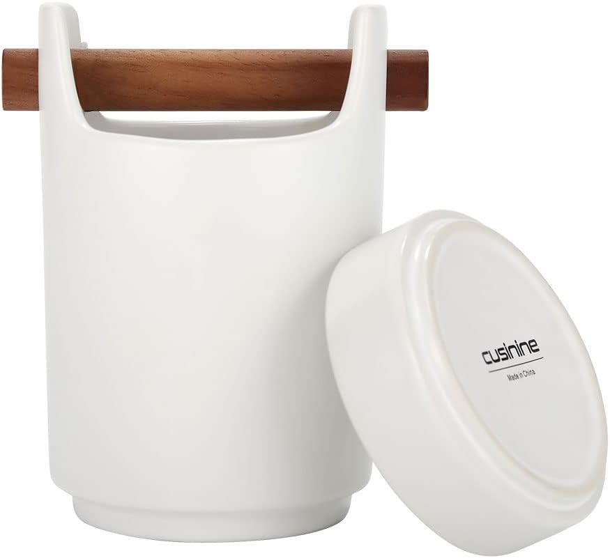 Kitchen Utensil Holder for Flatware, Silverware, Cutlery, Wood and Ceramic Countertop Caddy