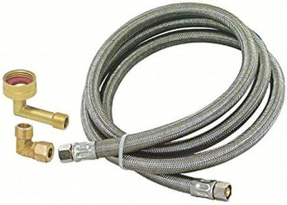 Dishwasher Installation Kit - 5 Feet Long Dishwasher Hose and 4 Appliance Adaptors - 3/8 x 3/8 inches Comp