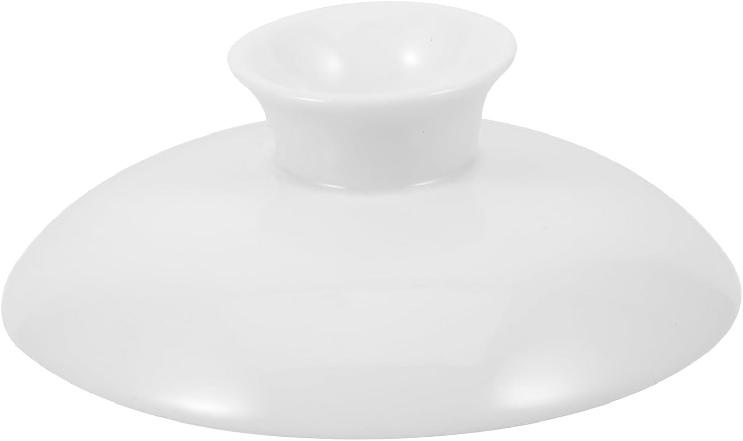 Zerodeko Ceramic Tea Cup Lid: Replacement Tea Pot Teacup Ceramic Lid Drink Cover - White