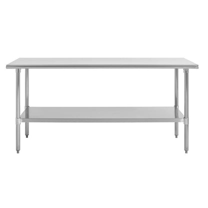 Kratos Stainless Steel Kitchen Prep Table 72"x30" with Undershelf, NSF Worktable for Restaurants - 16ga/304SS