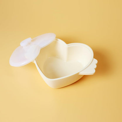 JOONIE Lovely Heart Shaped Food Storage Containers, Microwave Silicone Steamer for Baby (Vanilla, Large 700ml)