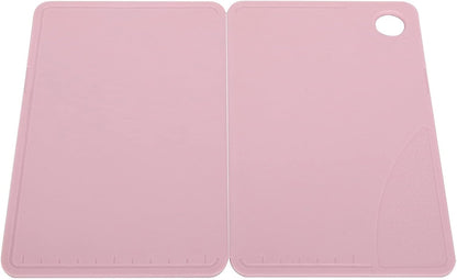 Small Cutting Board, Folding Plastic Cutting Board with Juice Grooves, Mini Pink Fruit Cutting Board