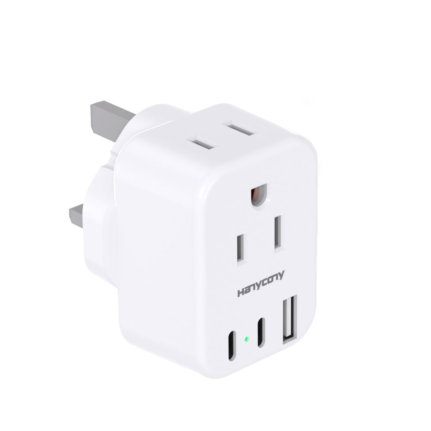 South Africa Travel Plug Adapter, HANYCONY Type M Power Adapter with 2 AC Outlets 3 USB Ports(2 USB C) for US to South Africa Botswana Namibia India Nepal Bhutan Sri Lanka