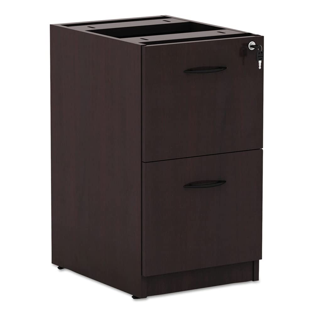 Alera Alera Valencia Series Full Pedestal File, Left Or Right, 2 Legal/Letter-Size File Drawers, Mahogany, 15.63" X 20.5" X 28.5"