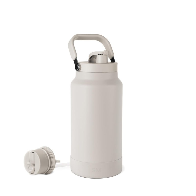 Simple Modern Trek Pivot | Half Gallon Water Bottle Jug with Handle & Boot | Interchangeable Straw & Chug Lids | Large Insulated Stainless Steel | Sports Camping Outdoors | 64oz, Almond Birch