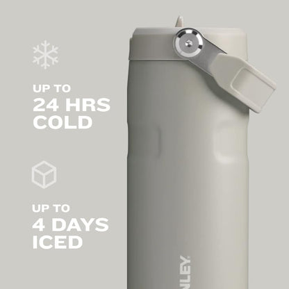 Stanley IceFlow 24 OZ Water Bottle - Insulated Stainless Steel with Built-In Straw | Lightweight & Leak-Resistant | Black