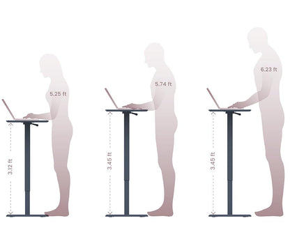 TopJob ANYDESK FOLD Mobile Standing Desk, Portable with Lockable Wheels, Foldable Stand Desk, Rolling Computer Workstations, Used for Home, Couch Side Table, Bedside Table in Bed Room Kitchen