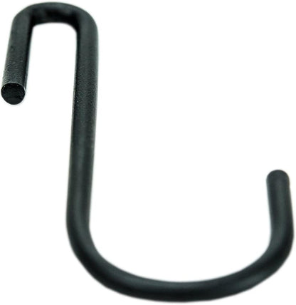 Huji S Shaped Heavy Duty Hanging Hooks for Kitchenware, Set of 6, Black Iron