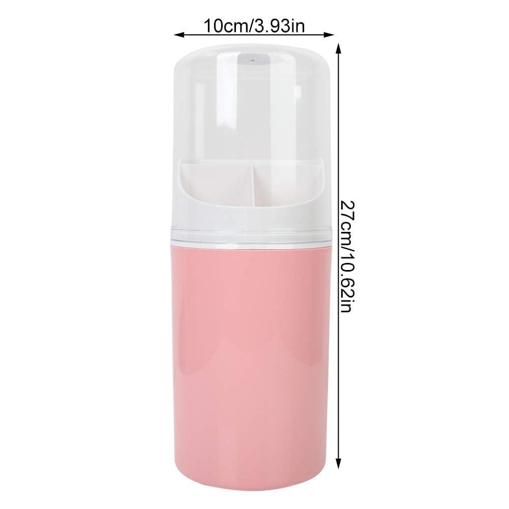 Utensil Drying Caddy, Kitchen Utensil Holder, Chopsticks Holder Drying Rack with Cover 4 Slots Cutlery Storage Organizer for Forks Spoons Cutlery Caddy Bin(Pink)