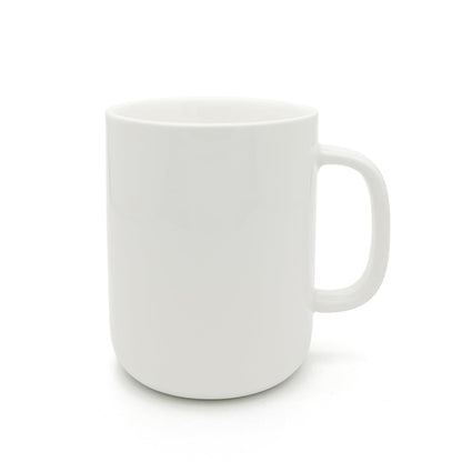 TREEWOO Stylish Ceramic Coffee Mug Smooth Solid Color 11oz Underglazed Cup For Men & Women Office And Home Use (Glossy white)