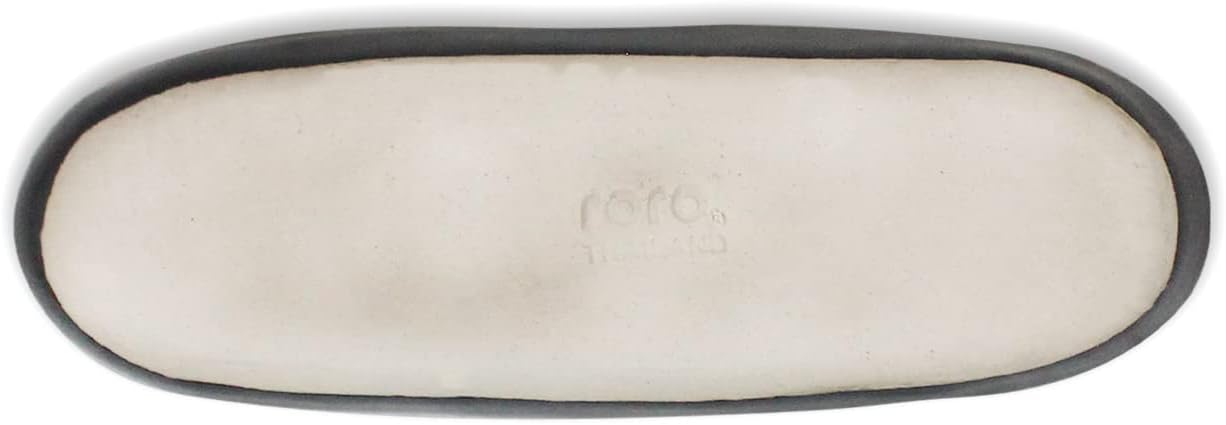 roro Modern Minimalist Matte Black Oval Pinch Bowls, Handmade Ceramic Stoneware for Spices, Sauces, Set of 2