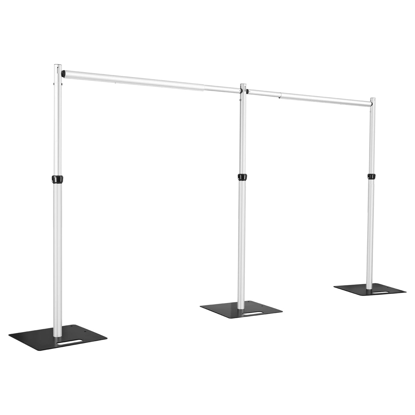 Hecis Heavy Duty Backdrop Stand, 10x20ft Pipe and Drape Stand Kit, Adjustable Decoration Stand, Back Drop Stand for Party Event, Trade Shows & Wedding Decor
