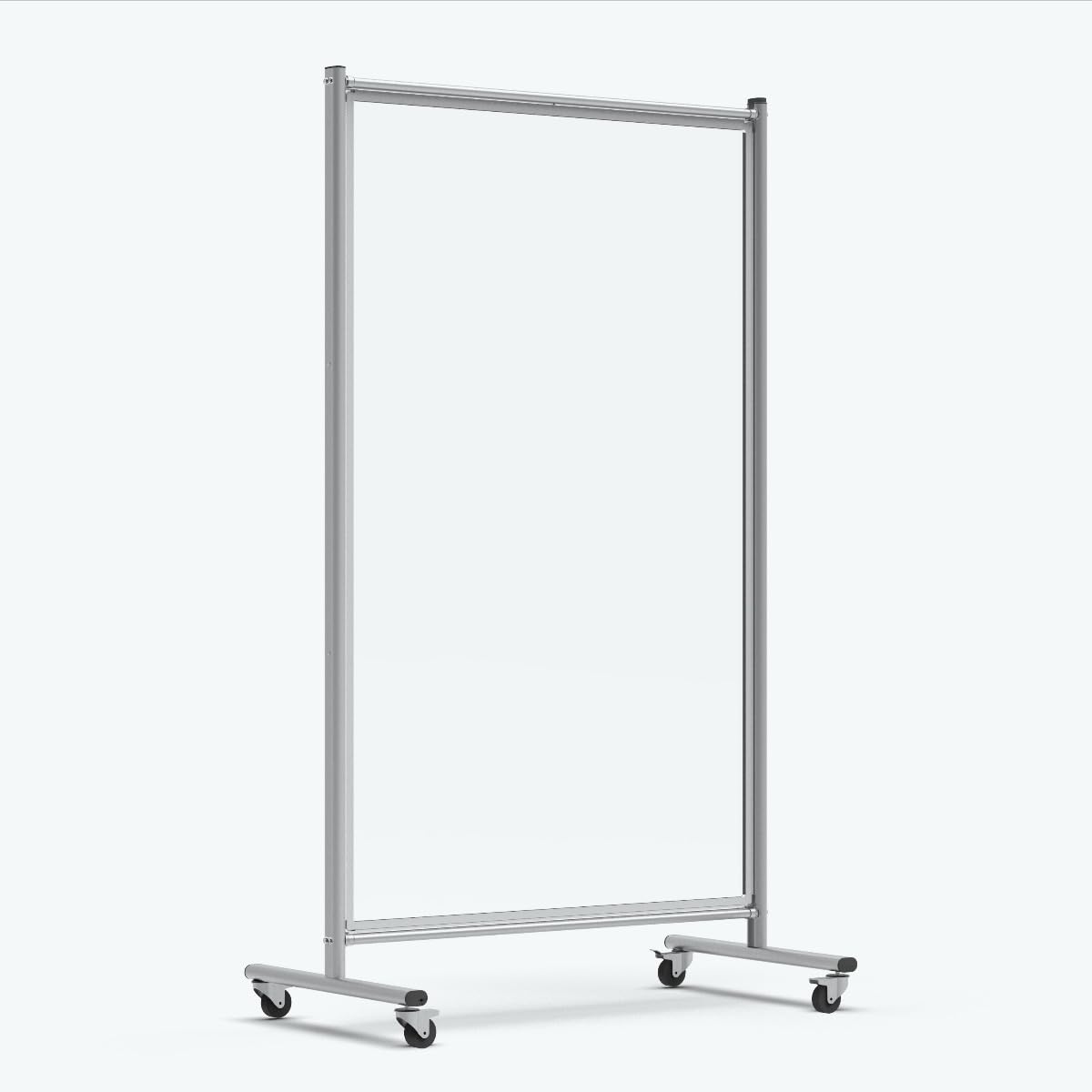 FSE 373-MD4072W Mobile Magnetic Whiteboard Room Divider, 75" Tall Double-Sided Board, Sound Proof Partition Wall Divider with Locking Casters, Steel Frame, Ghost-Resistant Surface, White/Silver