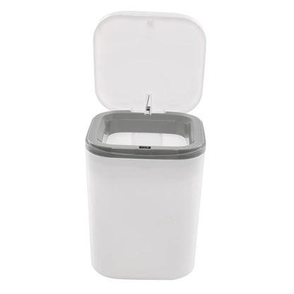 0.5 Gallon Tiny Countertop Trash Can, Mini Desktop Garbage Can with Push-Button, White