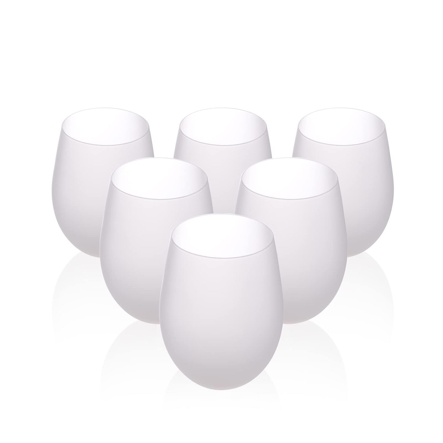 PYD Life Sublimation Blanks Wine Glasses Stemless Frosted 17 OZ Tumblers Cups Mugs Bulk for Sublimation Oven Printing 6 Pack