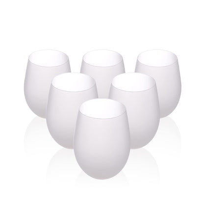 PYD Life Sublimation Blanks Wine Glasses Stemless Frosted 17 OZ Tumblers Cups Mugs Bulk for Sublimation Oven Printing 6 Pack