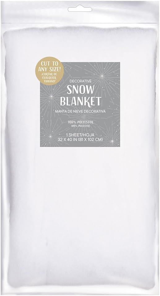 Snow White Polyester Blanket, 32" x 40" (1 Pc) | Luxurious Fluff for Crafts, Winter Decor & Displays