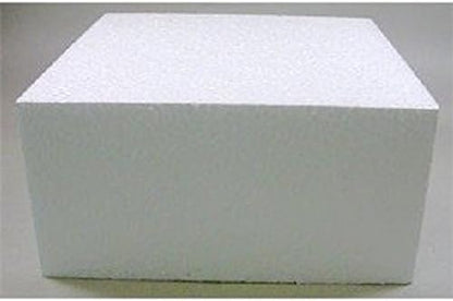 Oasis Supply Dummy Square Cake, 8" x 8" x 3", White