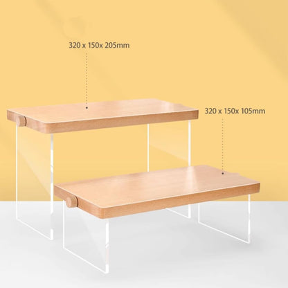 ECKEK Wood Display Risers, Organizer Stand, Riser Stand for Figures, Cupcake, Perfume and More (Acrylic S 32*15*10.5cm/12.60*5.91*4.13inches)