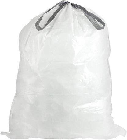 Plasticplace Custom Fit Trash Bags, Compatible with Simplehuman Code K, White Drawstring Garbage Bags Liners, 10 Gallon / 38 Liters, 24" x 28" (200 Count) Heavy Duty Trashbags Home Essentials Large