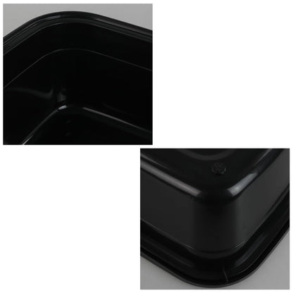 Idotry Rectangle Plastic Black Washing Basin/Tub, Pack of 2 (18 Quart)