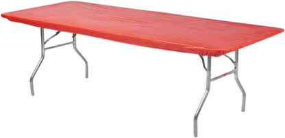 Kwik-Covers 6' 30" 72", 5 Rectangle Plastic Table Covers x Bundle of (Red)