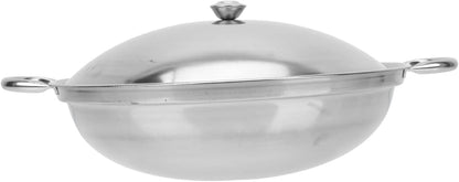 Zerodeko Stainless Steel Griddle Set, Asian Noodles Saute Pan with Lid, Non Stick Skillet for Camping