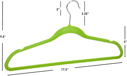 10 PACK VELVET HANGER, GREEN