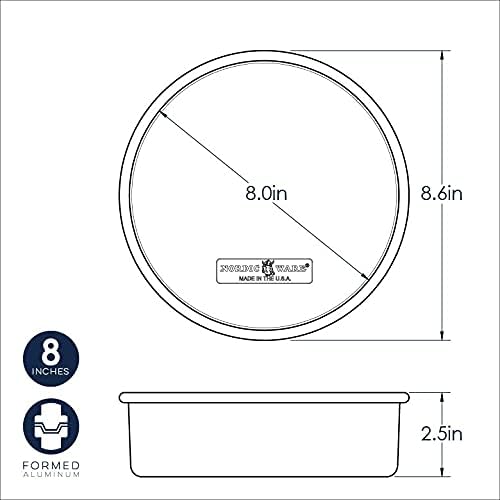 Nordic Ware Naturals Nonstick Round Cake Pan - 8-Inch Durable Bakeware for Perfect Cakes