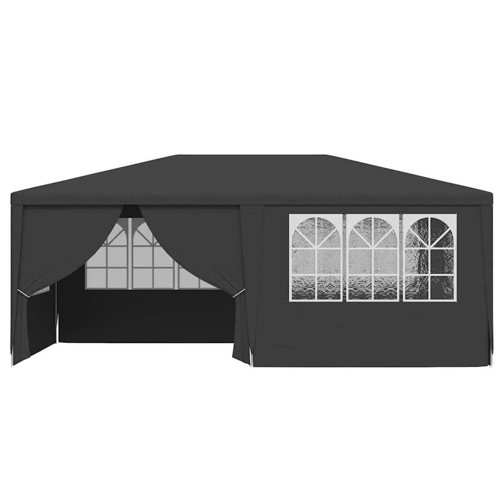 Xhnifbn 4x6 ft Party Tent Anthracite Steel Frame Shelter, UV & Water Resistant Outdoor Canopy for Backyard, Garden, Patio Weddings and Events, Easy Setup Gazebo Style for Small Gatherings