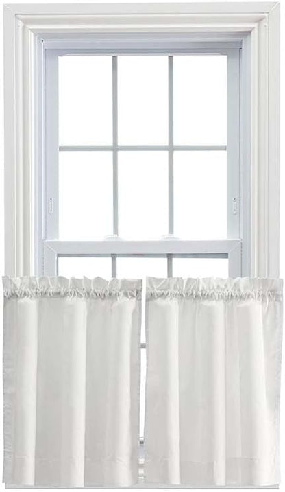 Ellis Curtain Stacey Sheer Tailored Tier Pair Curtains - 56x30 Inch - Ice Cream