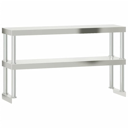 ZXQVLMRS Stainless Steel Kitchen Prep Table with Overshelf, Rolling Work Station with Wheels, Commercial Food Preparation Table for Restaurant Home Catering 43.3 x 21.7 x 59.1 Inches