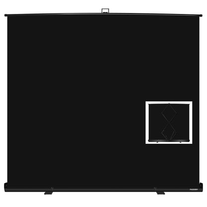 FUDESY 78.7 x 90in Large Collapsible Black Backdrop Screen Portable Retractable Panel Wrinkle-Resistant Pop Up Photo Background with Stand for Streaming, Video Conference, Photographic Studio