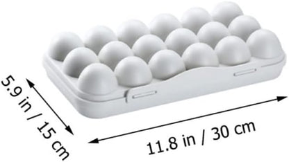 SOLUSTRE 2PCS Egg Container - 18 Egg Holder Storage Tray with Lid for Fridge Kitchen Home