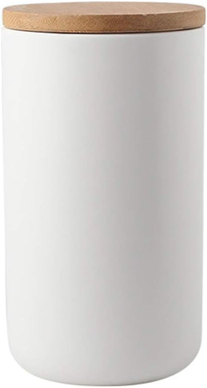 Food Storage Canister - Ceramic Kitchen Canisters with Airtight Bamboo Lid, 1000ml