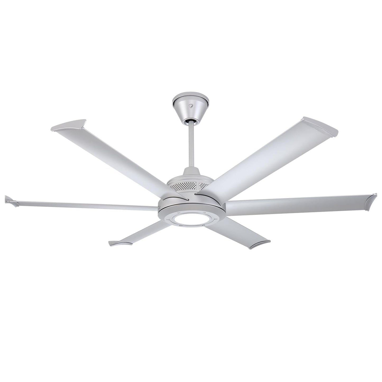 Big Ass Fans Mammoth 60" Outdoor Ceiling Fan with LED Light – Silver Finish – Smart Wi-Fi Ceiling Fan with Remote & Voice Control – Quiet, Wet Rated Patio Fan with Light – 3 Yr Warranty