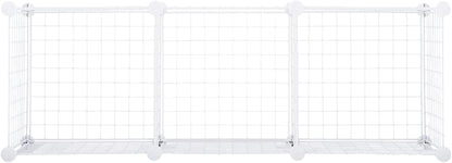 Rubbermaid 3 Piece Stackable Storage Wire Cube Set, Easy Assemble, White, Multi-Use Home Organizer for Closet/Toys