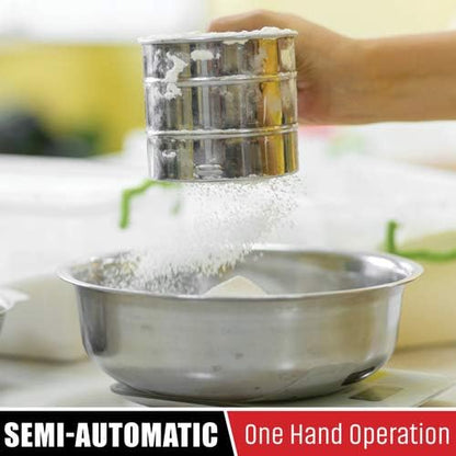 2.5 Cup Flour Sifter - Semi Automatic Small Baking Sieve, Stainless Steel, Fine Mesh Sieve Flour Duster
