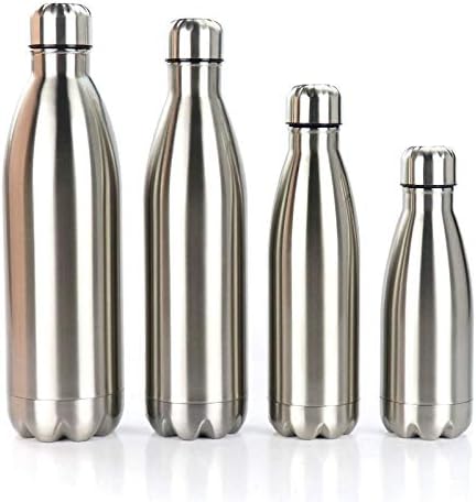 18/8 350ml 500ml 750ml 1000ml (1L) Double Wall Stainless Steel Vacuum Cola Shape Bottle, Narrow Mouth Thermo Flask