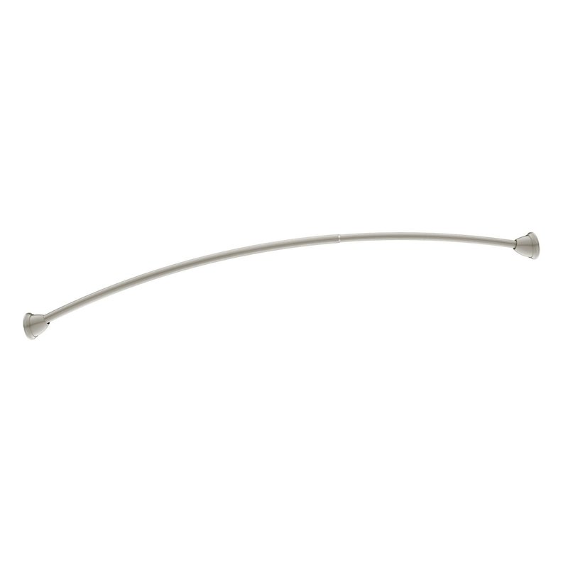 Moen MDN2170BN Magnetix 60-inch Curved Adjustable Single Shower Curtain Rod, Brushed Nickel