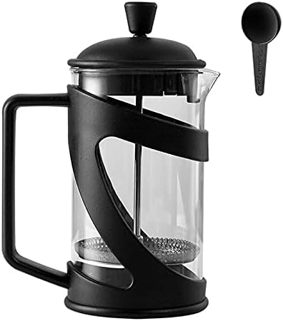 YUANBOO 20oz French Press Coffee Tea Maker, Thickened Borosilicate Glass with 3 Filter Screens, Stainless Steel