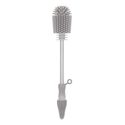 Haakaa Silicone Cleaning Brush Kit – Household Cleaning Brushes for Bottles and Crevices – Food-Grade Silicone: Dishwasher Safe (Brush-Grey)