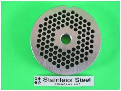 #22 x 3/16" STAINLESS STEEL Meat Grinder Plate Disc for Hobart, LEM, Cabelas, Universal MTN & Others