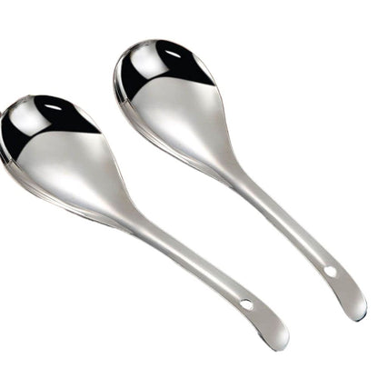 2Pcs Stainless Steel Rice Spoon Soup Spoon Serving Spoons, Non- Stick Rice Spatula Rice Paddle Serving Spoon for Home Kitchen Restaurant