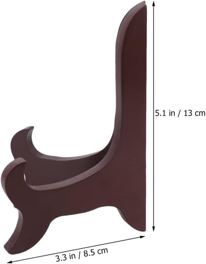 PRETYZOOM 3pcs Wooden Plate Stands for Display: 5 Inches Easel Display Holder, Table Top Easels for Photos