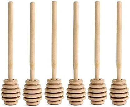 Nakpunar 6 pcs Wooden Honey Dippers, 6"