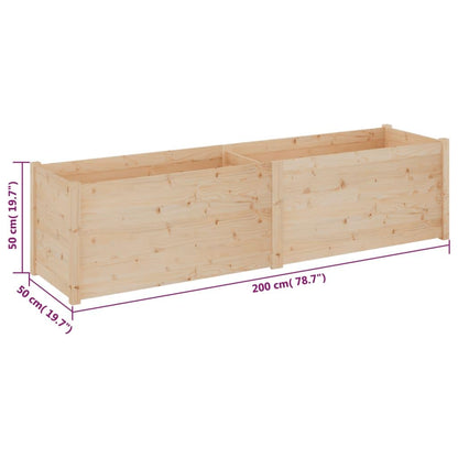 Favemtsl 78.7 x 19.7 in Solid Pinewood Outdoor Planter Rustic Raised Garden Bed Box Natural Oiled Brown Rectangular Large Flower Bed for Patio Deck Balcony